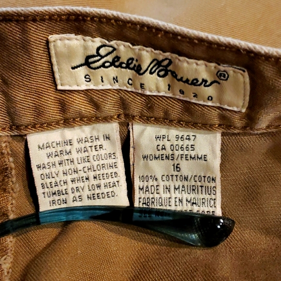 EDDIE BAUER High-Waisted VTG Jeans Relaxed Fit - Lt Nut Brown - Size 16 - EVC - Picture 2 of 10